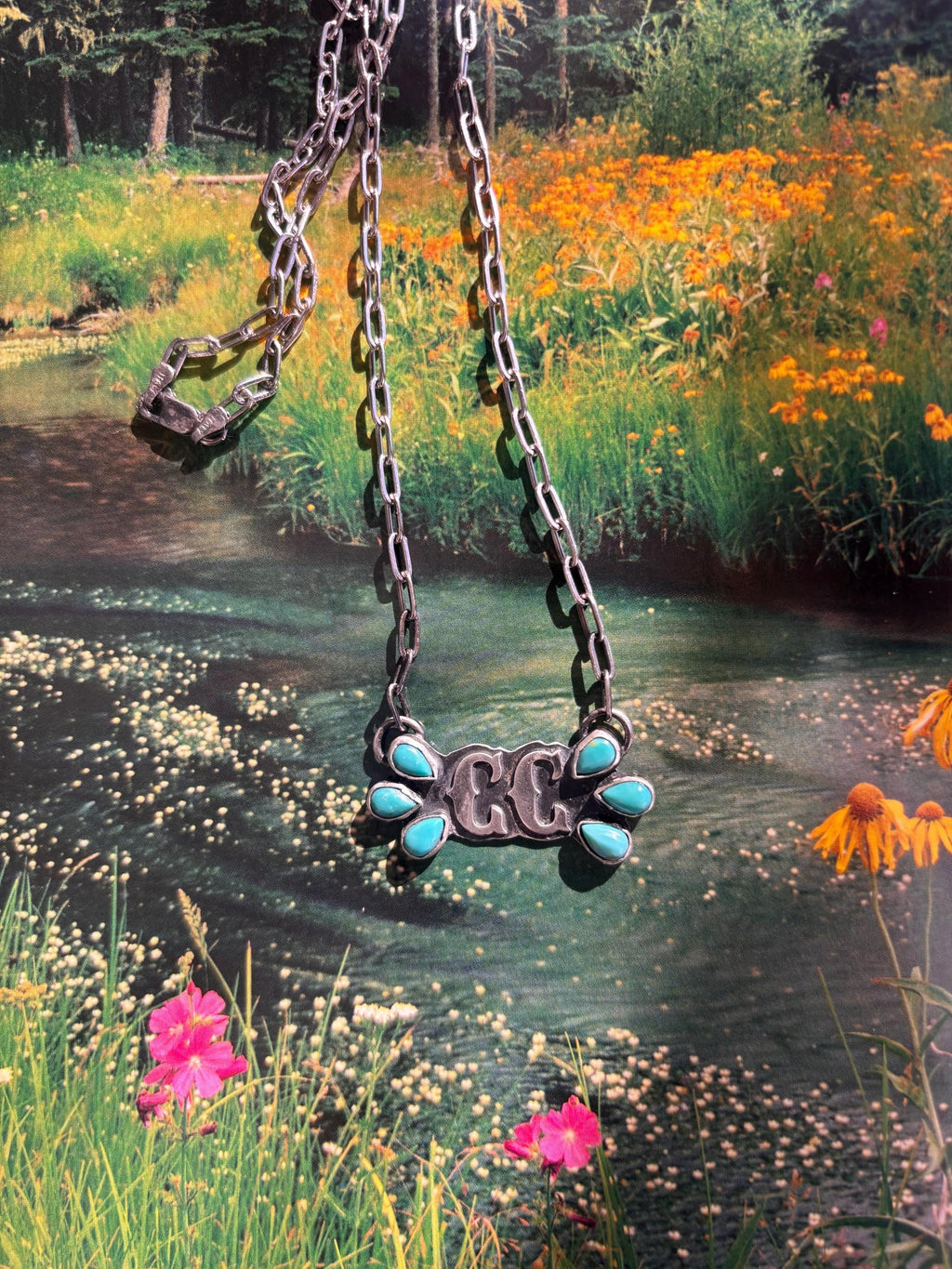 ✙ Custom Initial Turquoise Necklace