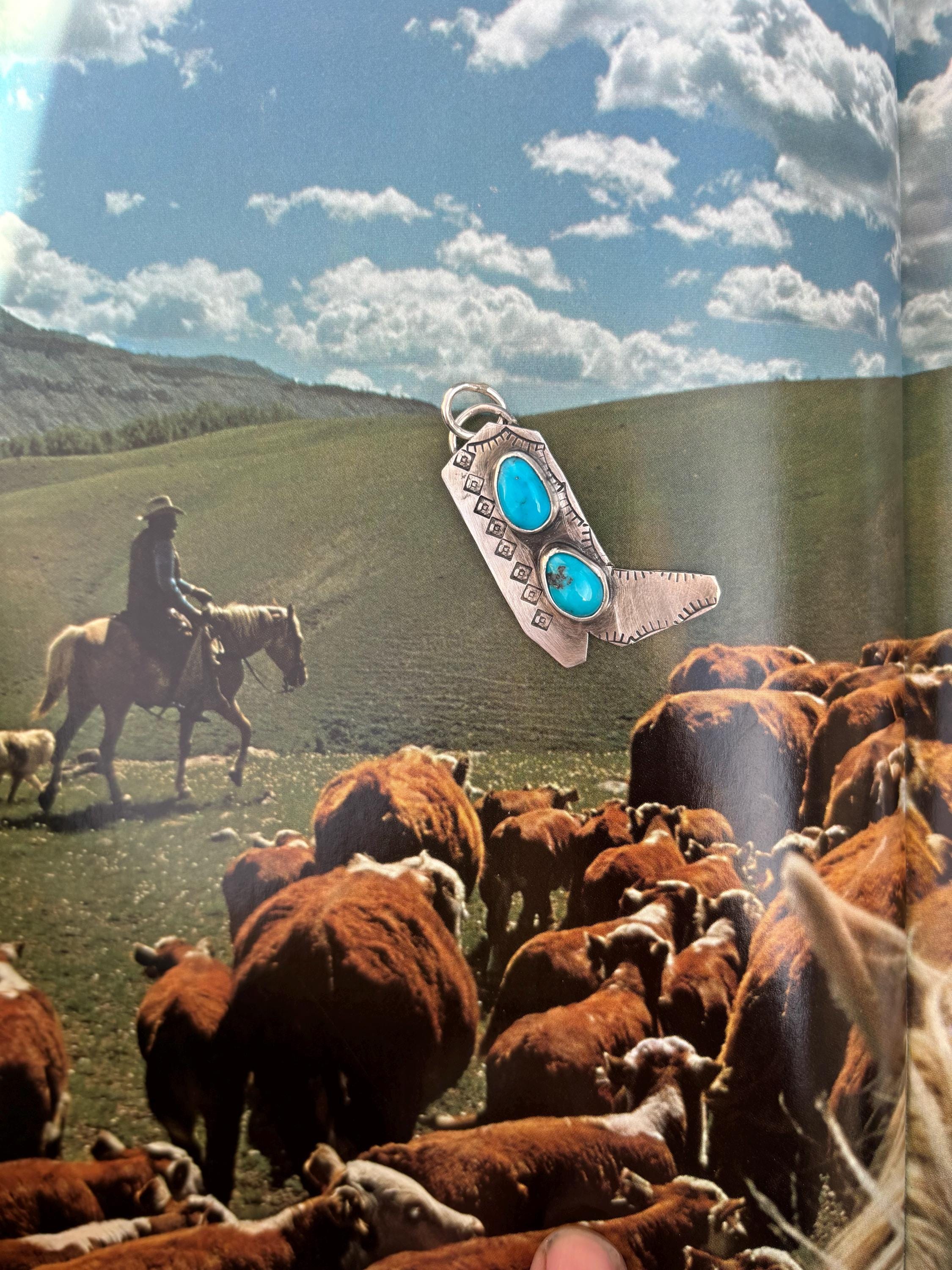 ✙ Sterling Silver Cowboy Boot Pendant