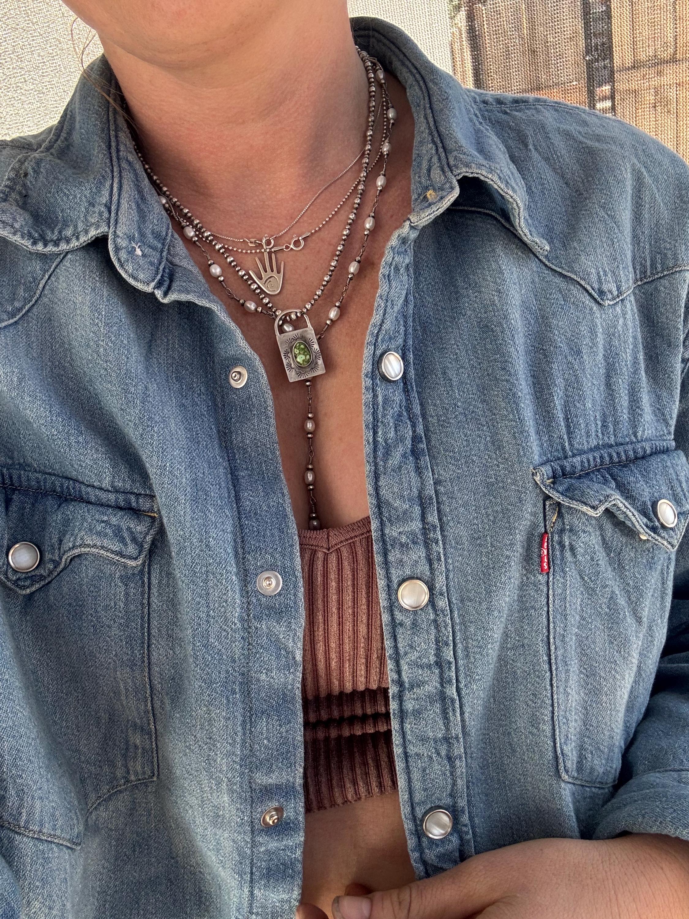 ✙ Sterling Silver Sonoran Turquoise Lock Pendant
