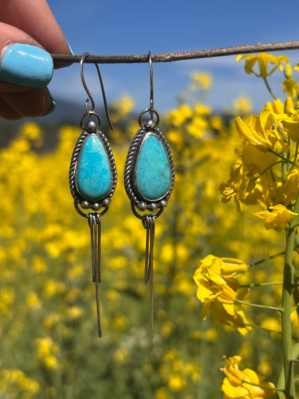 Sonoran Turquoise Fringe Earrings