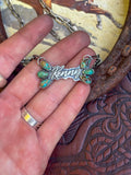 ✙ Custom Sterling Name Pendant With Turquoise
