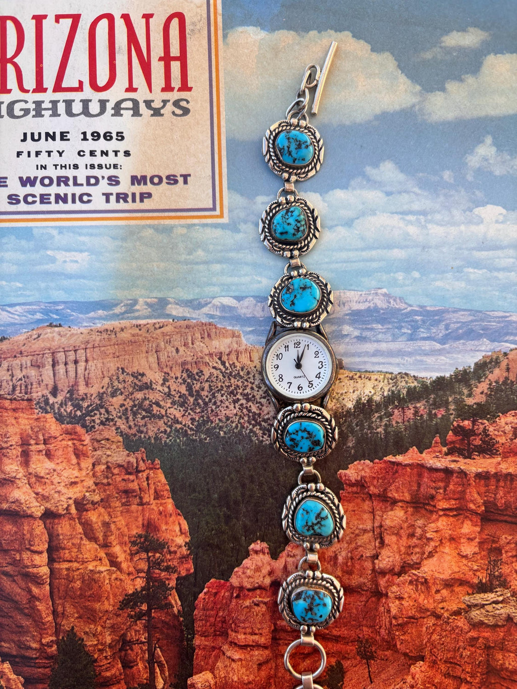 ✙ Vintage Sterling Silver Turquoise Watch