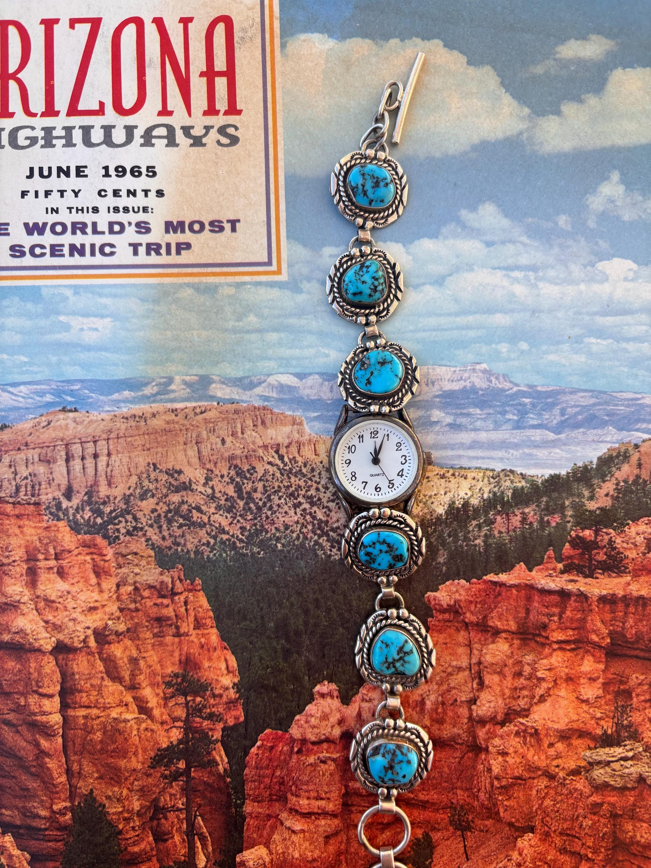 ✙ Vintage Sterling Silver Turquoise Watch