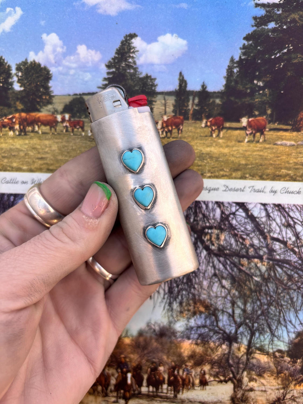 ✙ Turquoise Heart Lighter Case