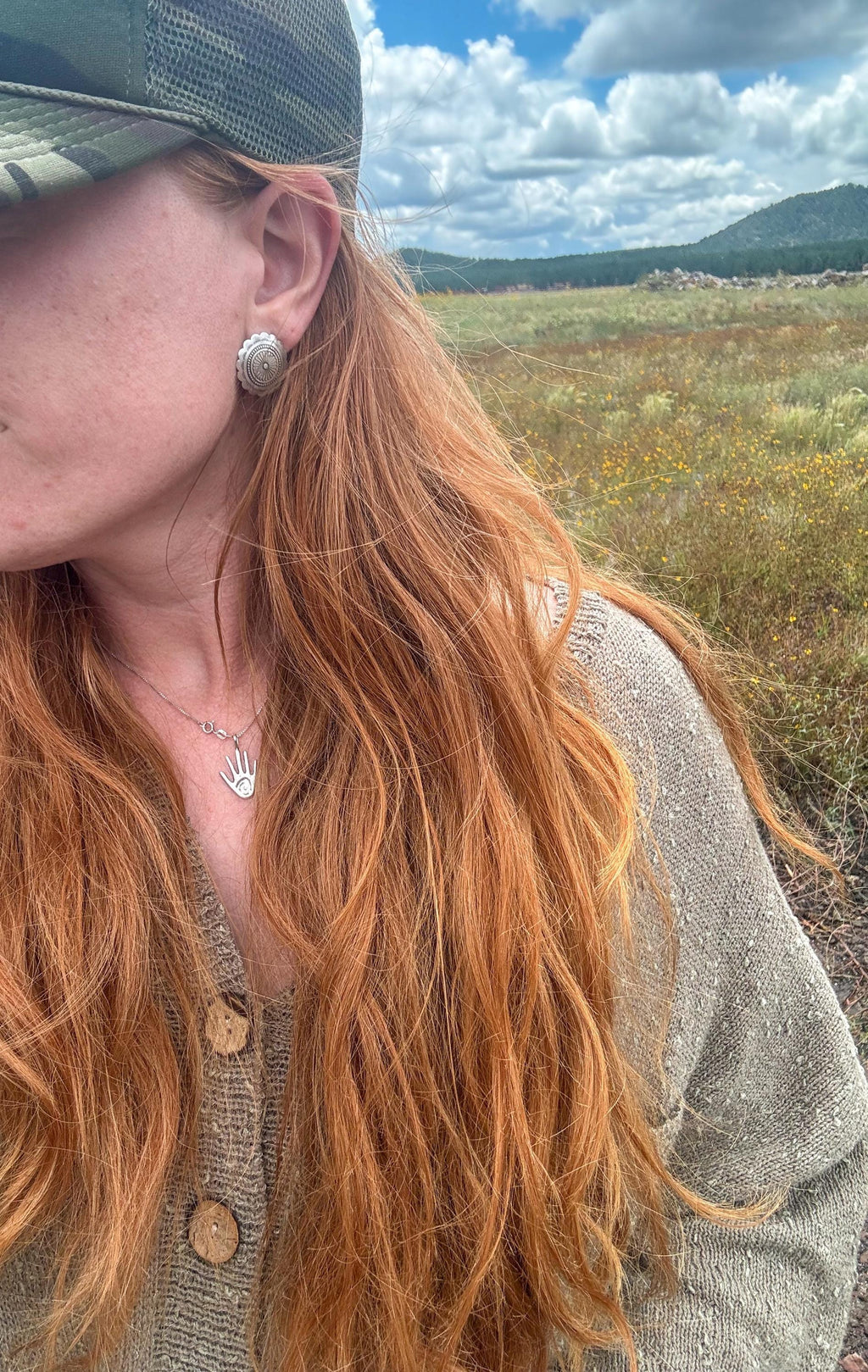✙ Sterling Silver Concho Stud Earrings