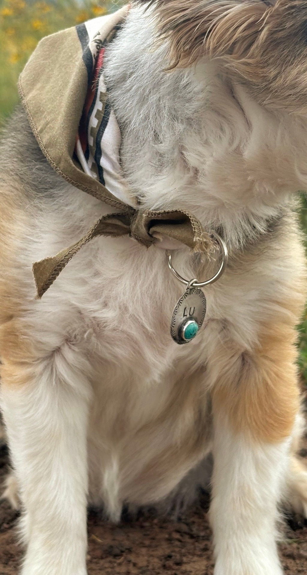 ✙ Turquoise Sterling Silver Dog Tag