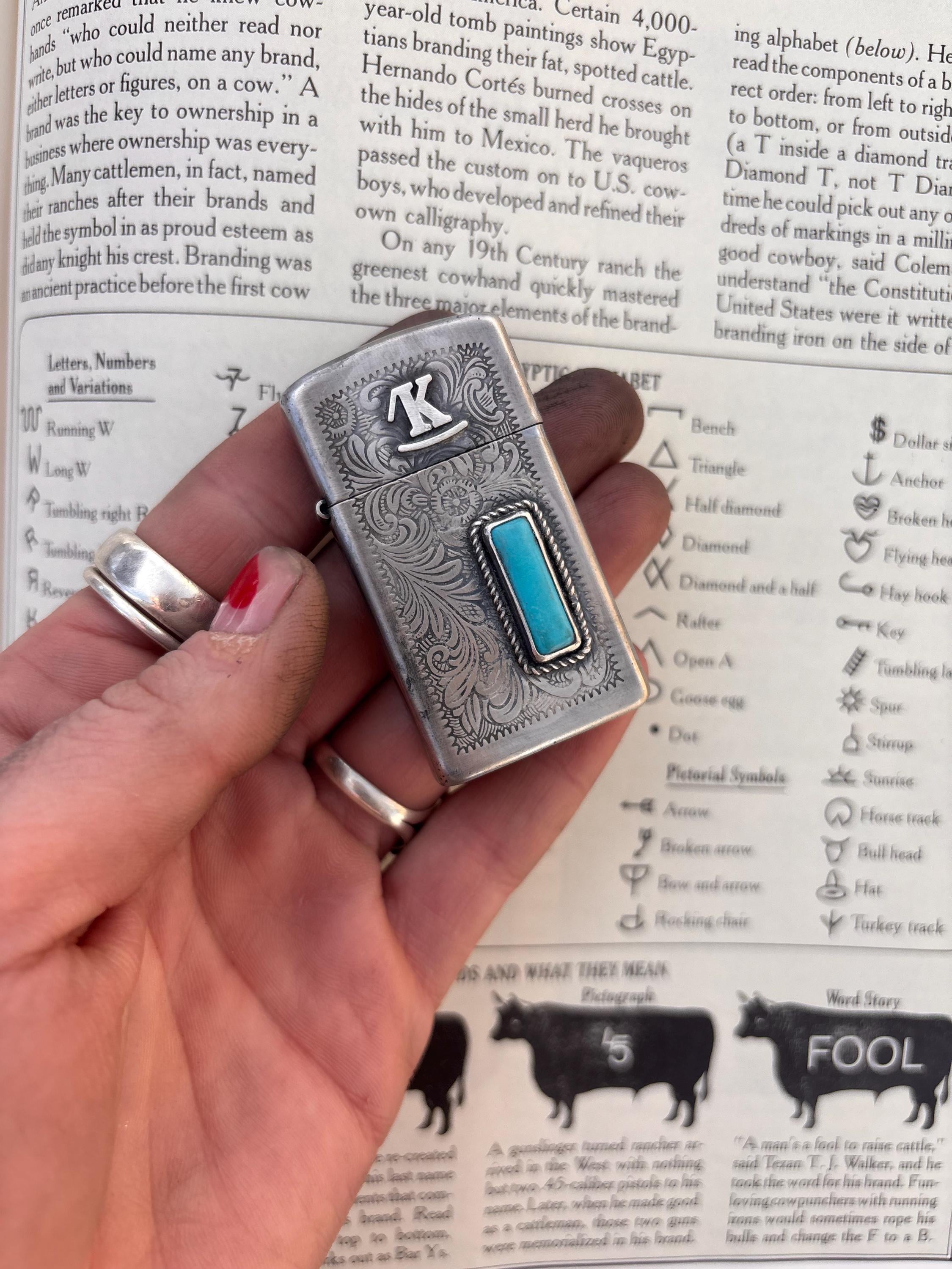 ✙ Custom Brand Lighter with Turquoise
