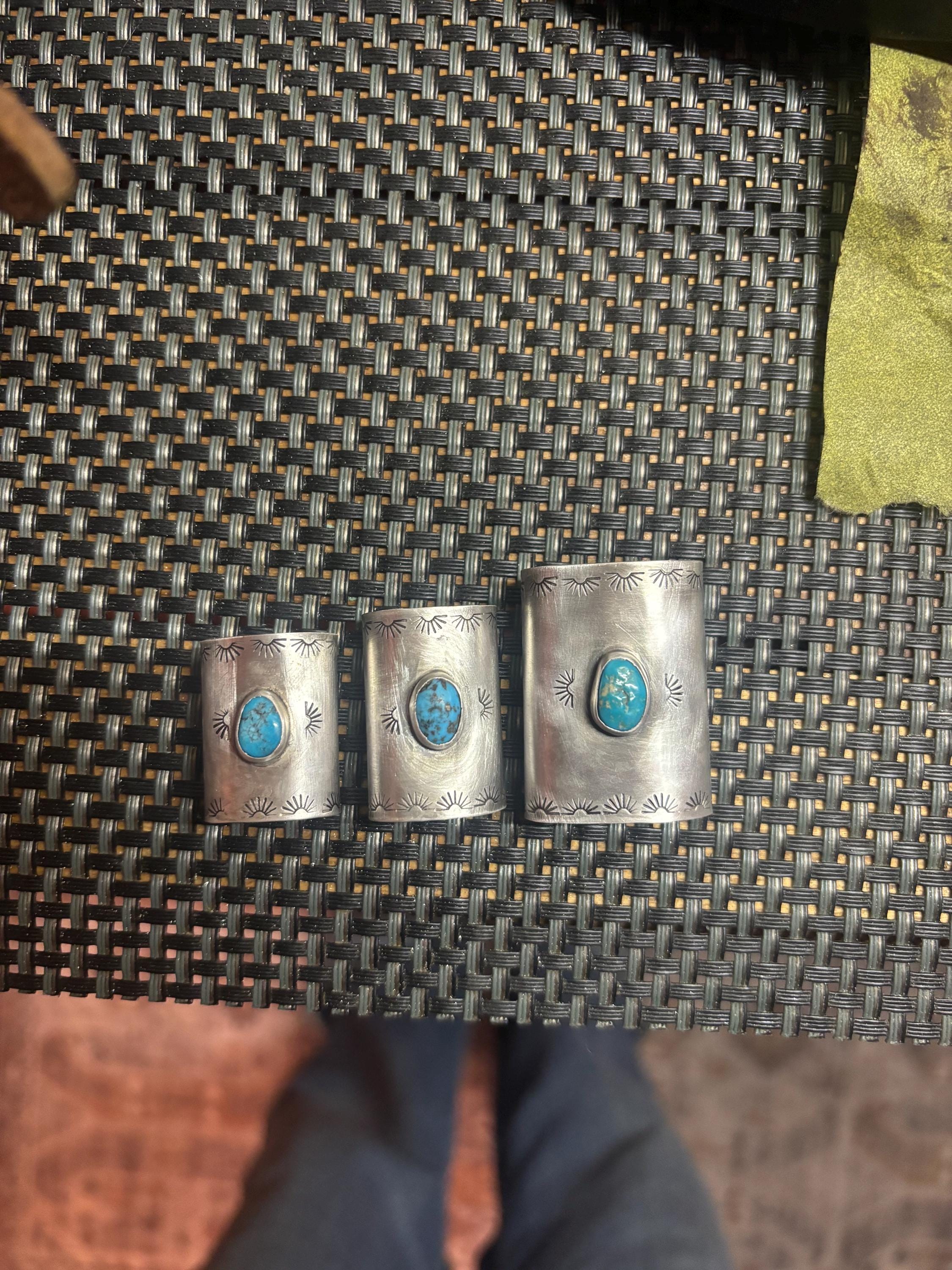 ✙ Sterling Silver Turquoise Western Hair Cuff
