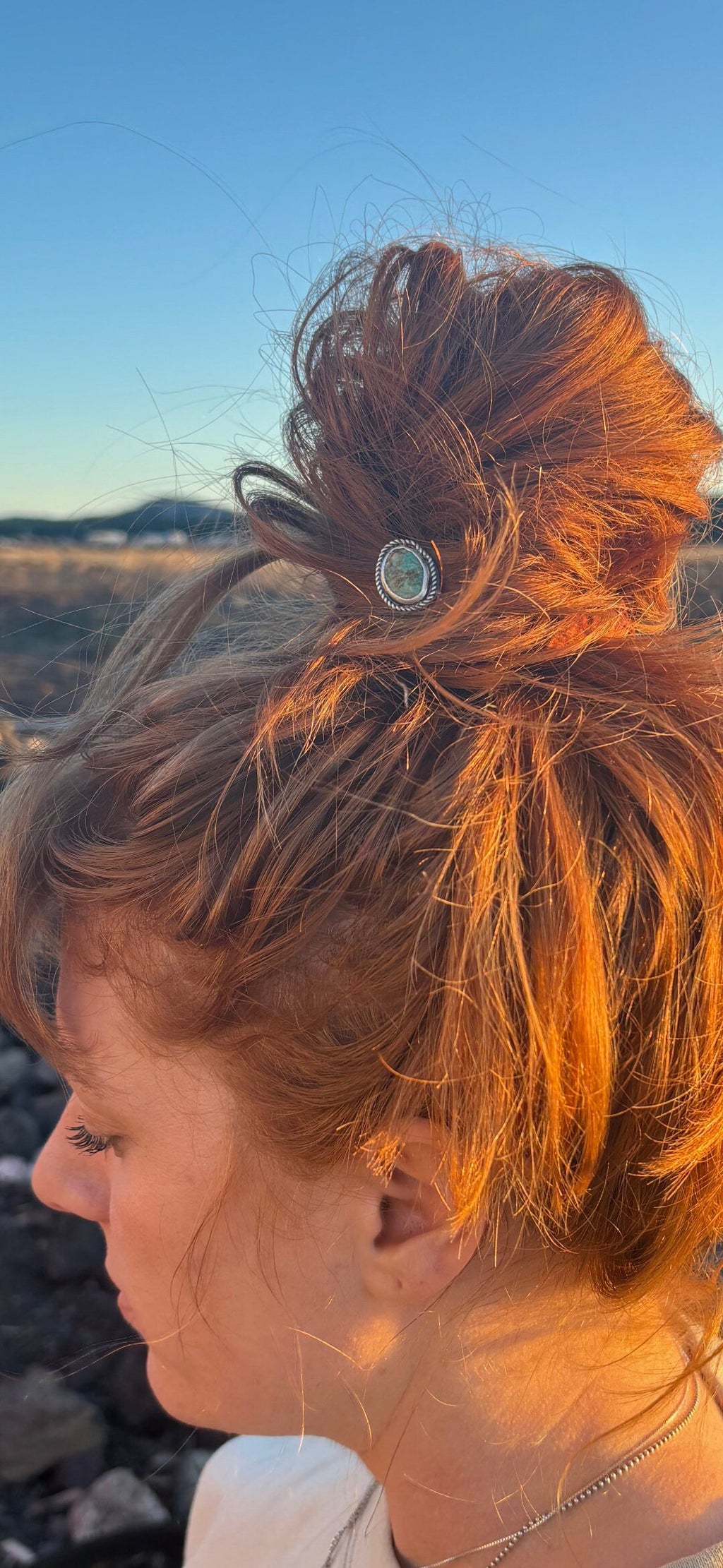 ✙ Sterling Silver Turquoise Hair Pin