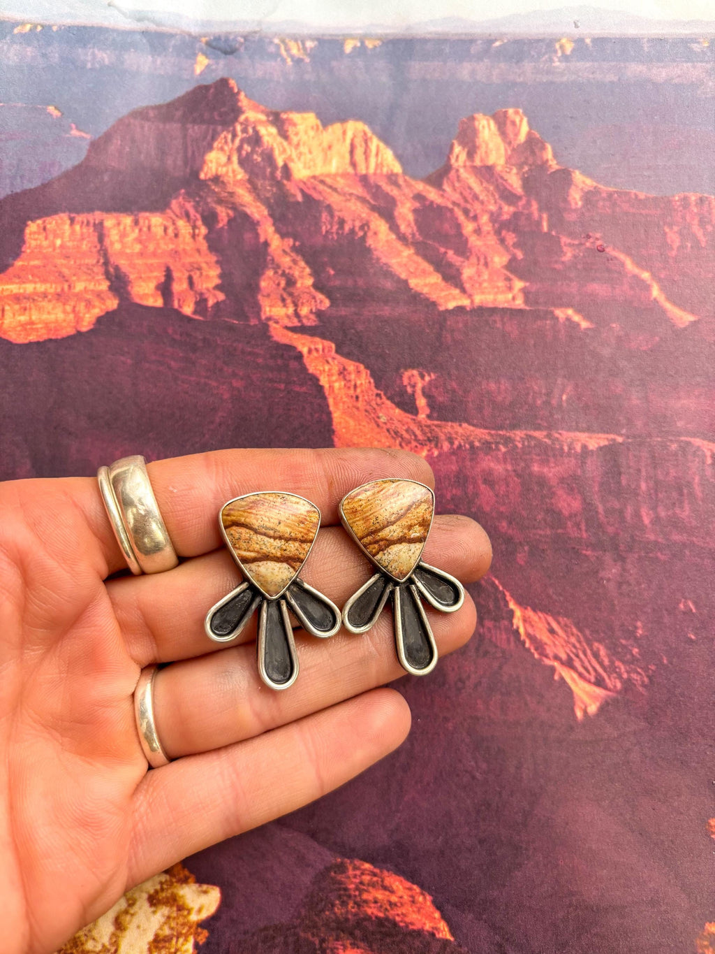 ✙ Jasper Sterling Silver Earrings