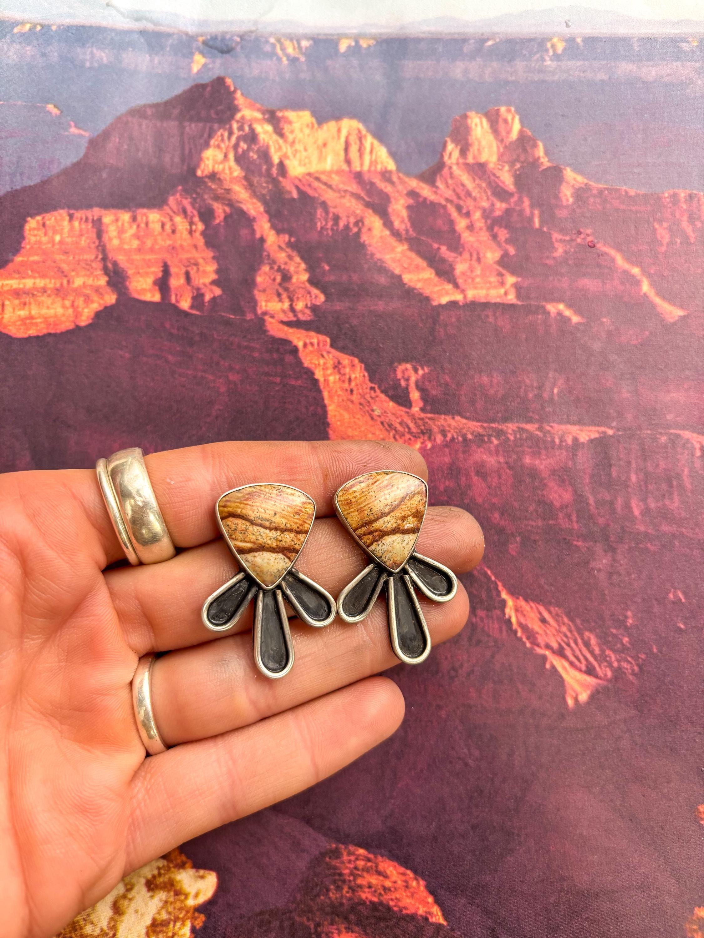 ✙ Jasper Sterling Silver Earrings