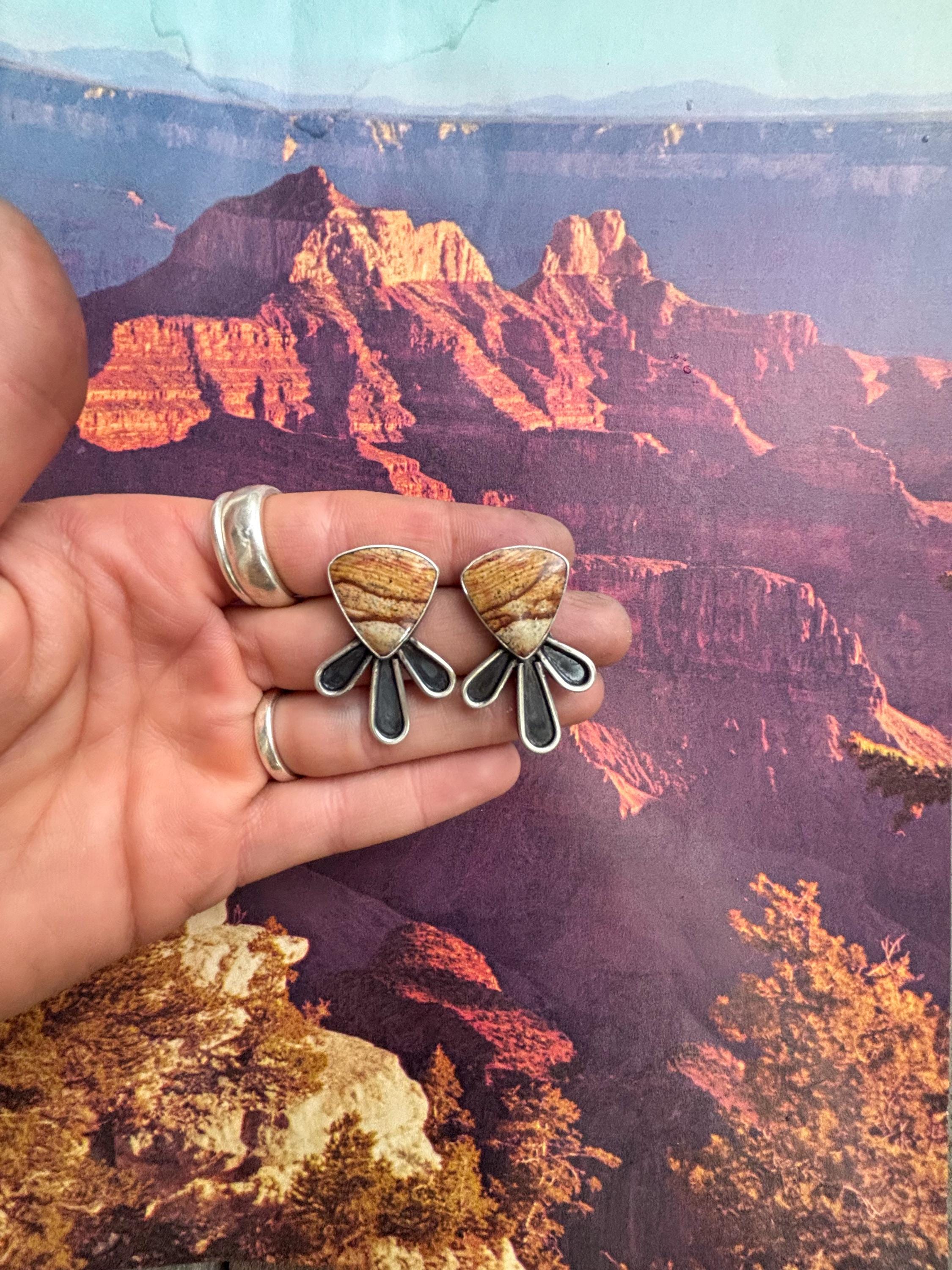 ✙ Jasper Sterling Silver Earrings