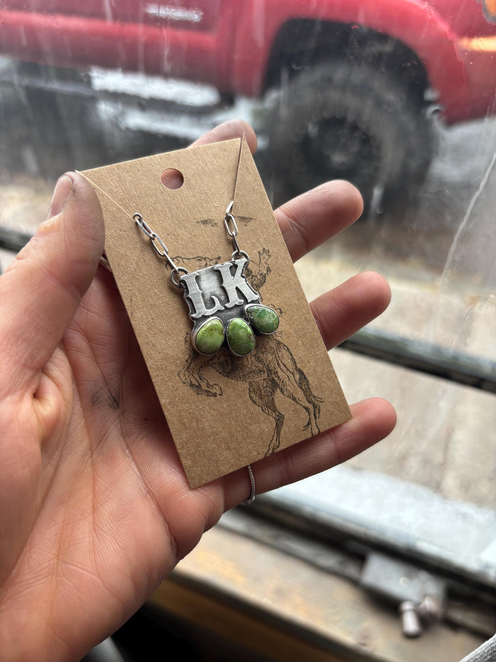 ✙ Custom Turquoise Initial Necklace