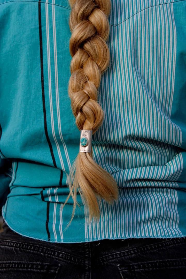 ✙ Sterling Silver Turquoise Western Hair Cuff