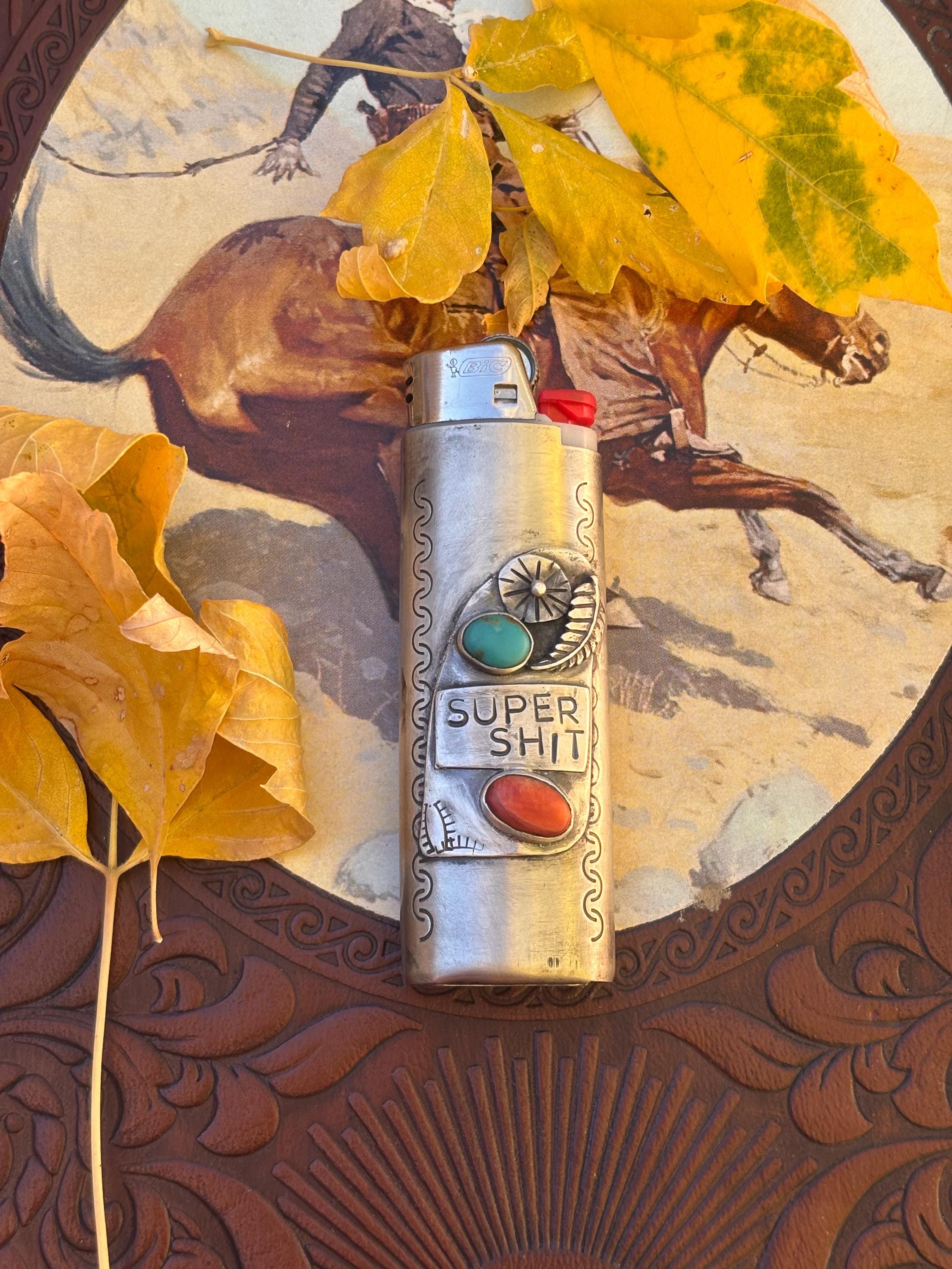 ✙ Custom Lighter Case With Turquoise