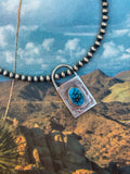 ✙ Sterling Silver Turquoise Lock Pendant