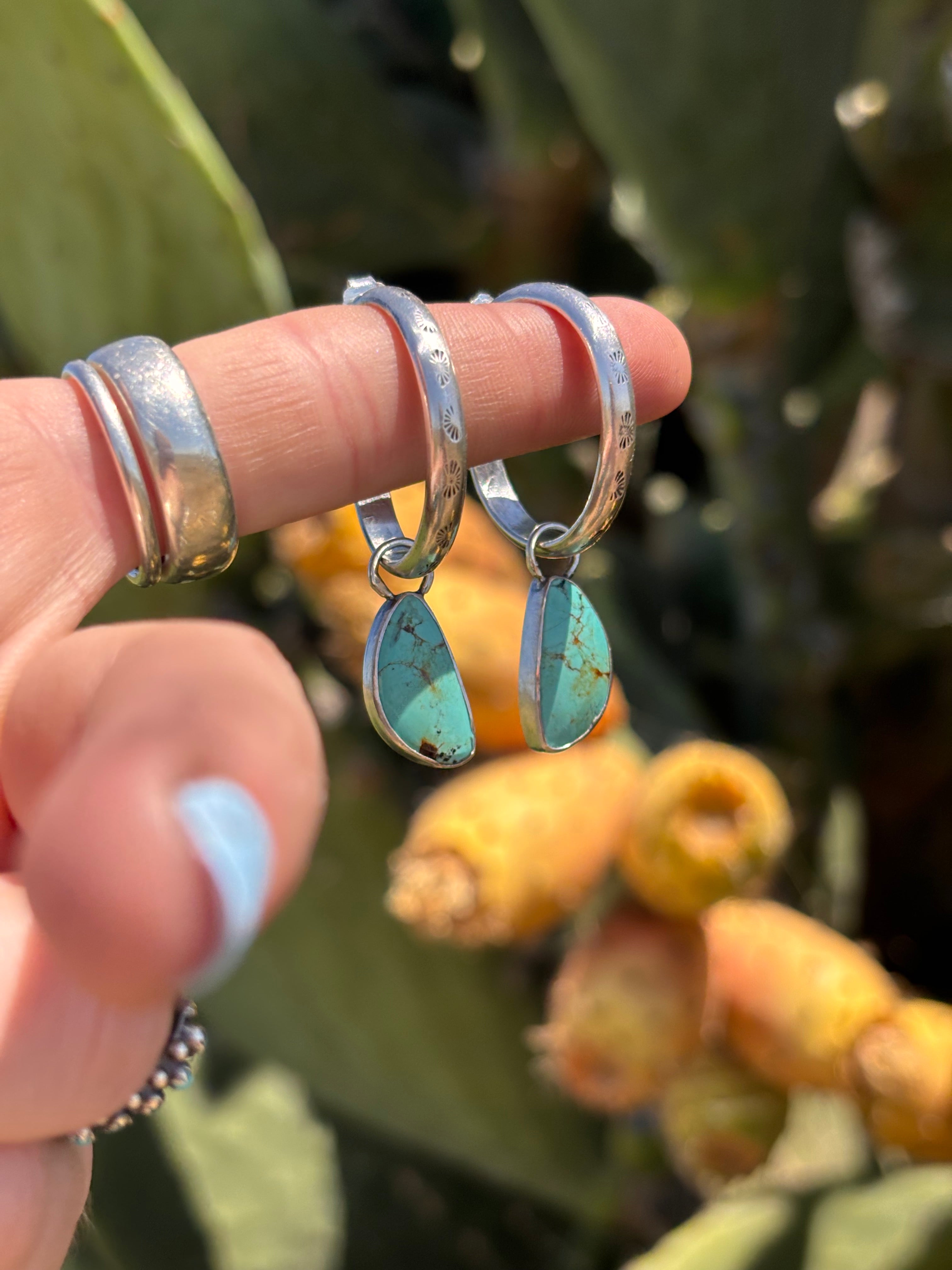 Desert Dreamin’ Turquoise Hoops