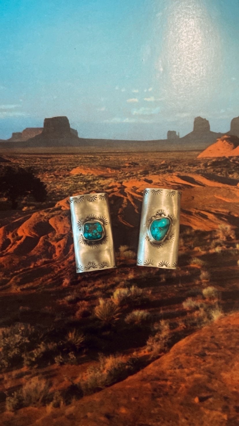 ✙ Sterling Silver Turquoise Western Hair Cuff