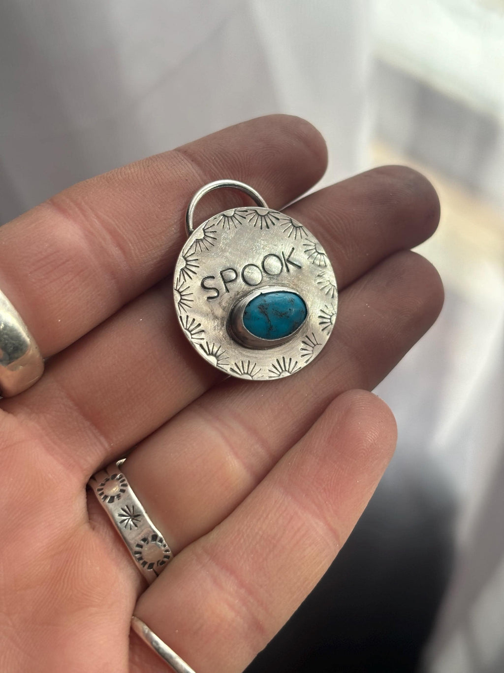 ✙ Turquoise Sterling Silver Dog Tag