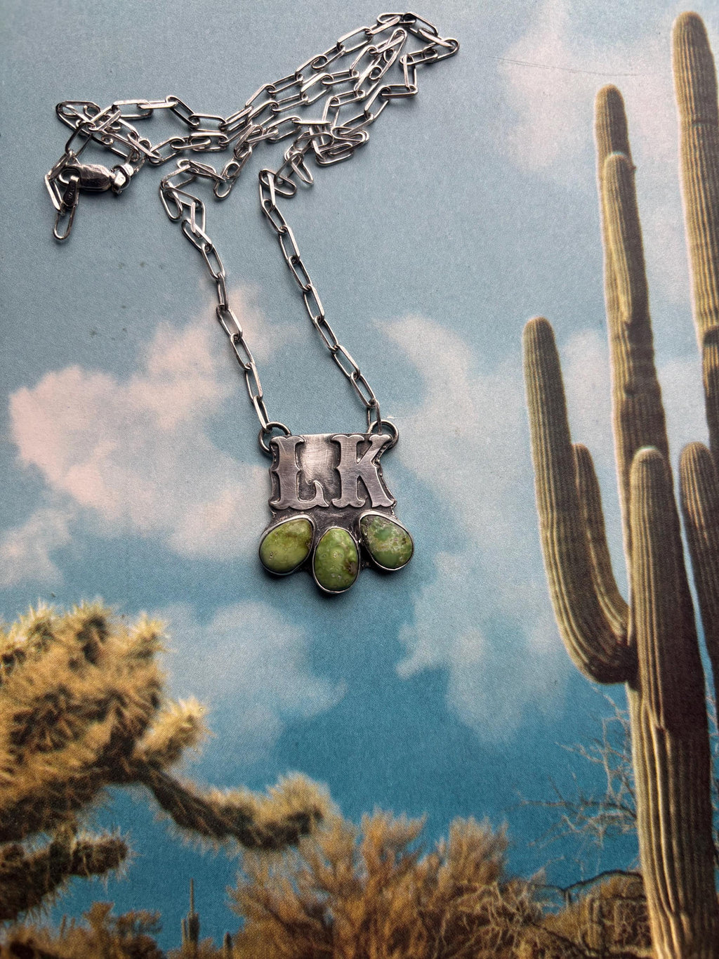 ✙ Custom Turquoise Initial Necklace