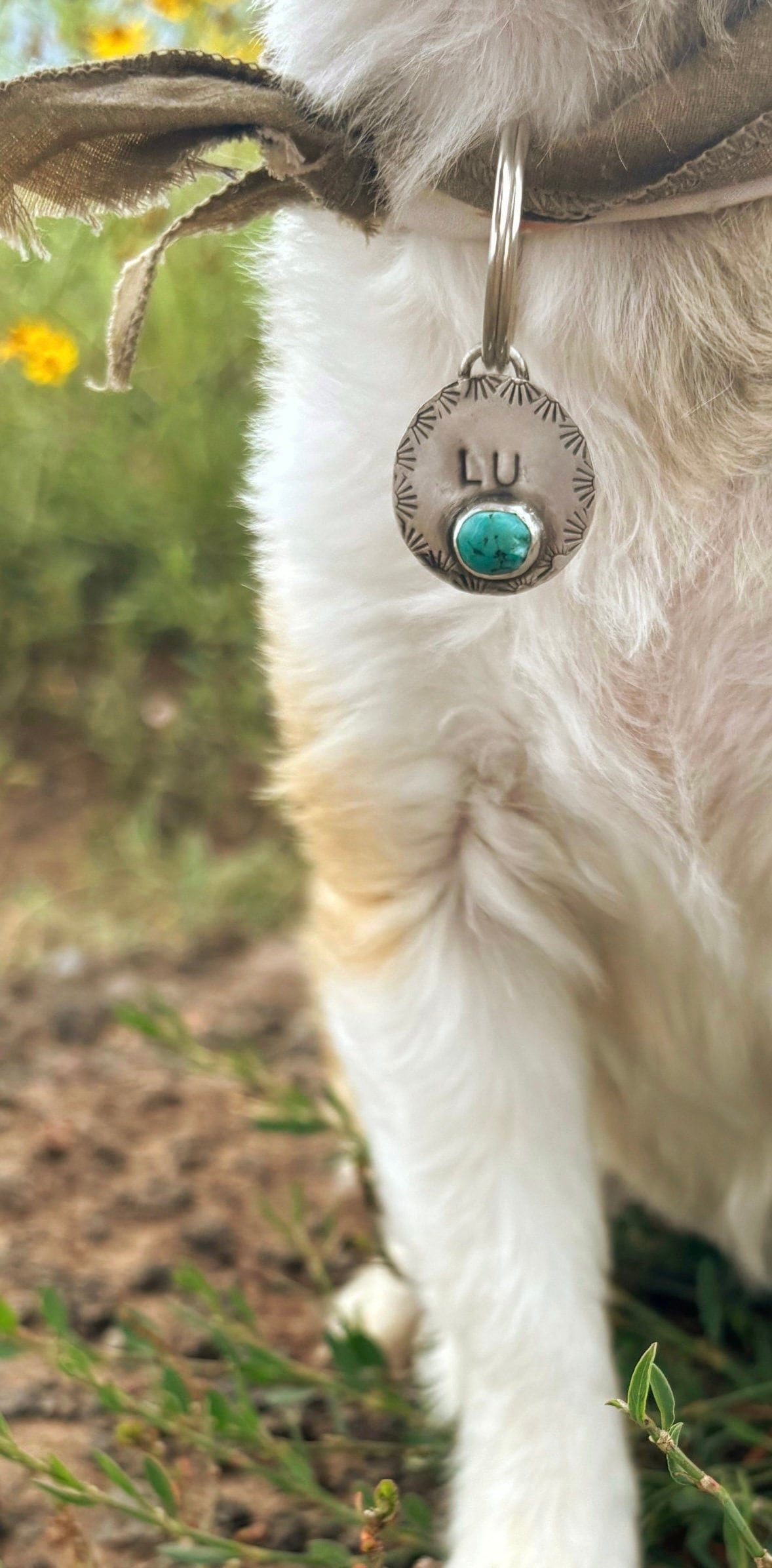 ✙ Turquoise Sterling Silver Dog Tag