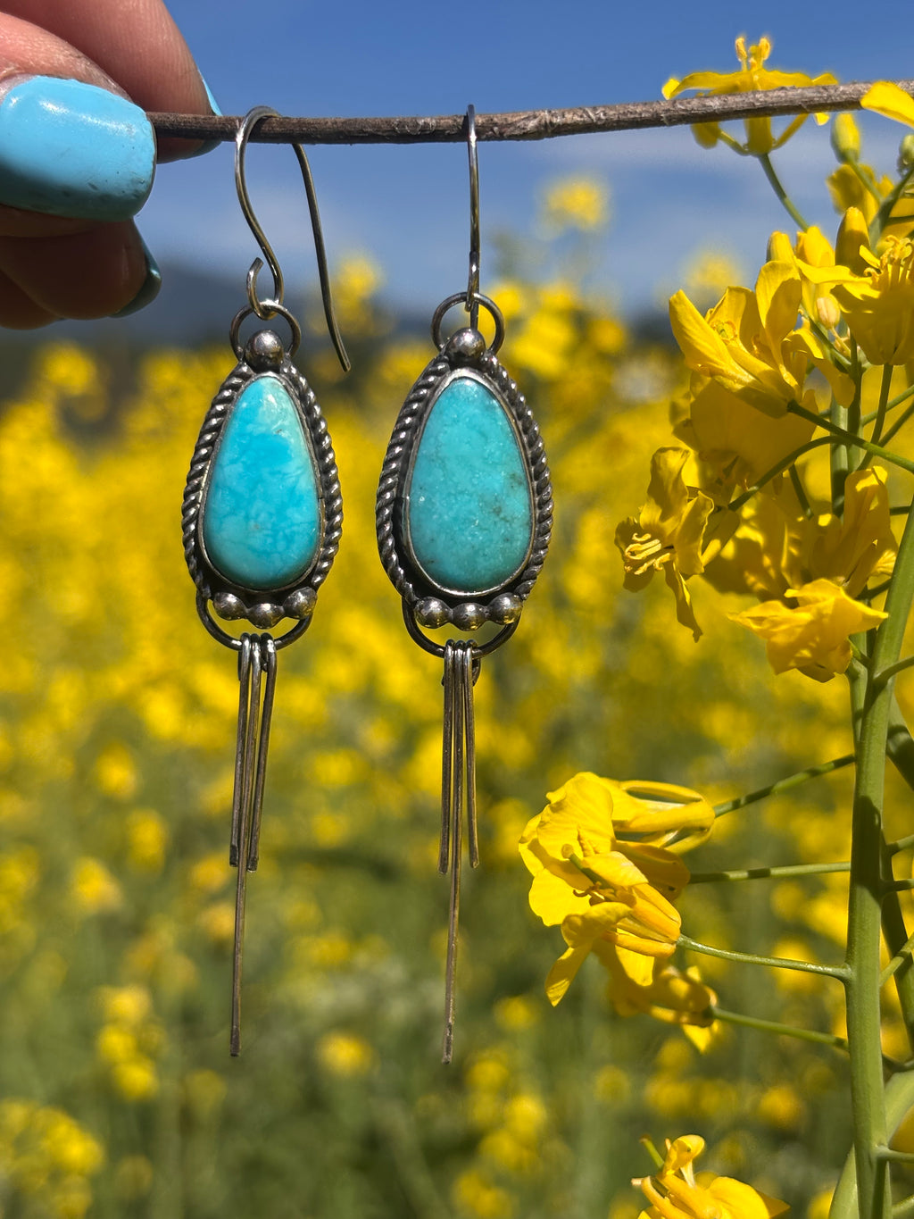 Sonoran Turquoise Fringe Earrings