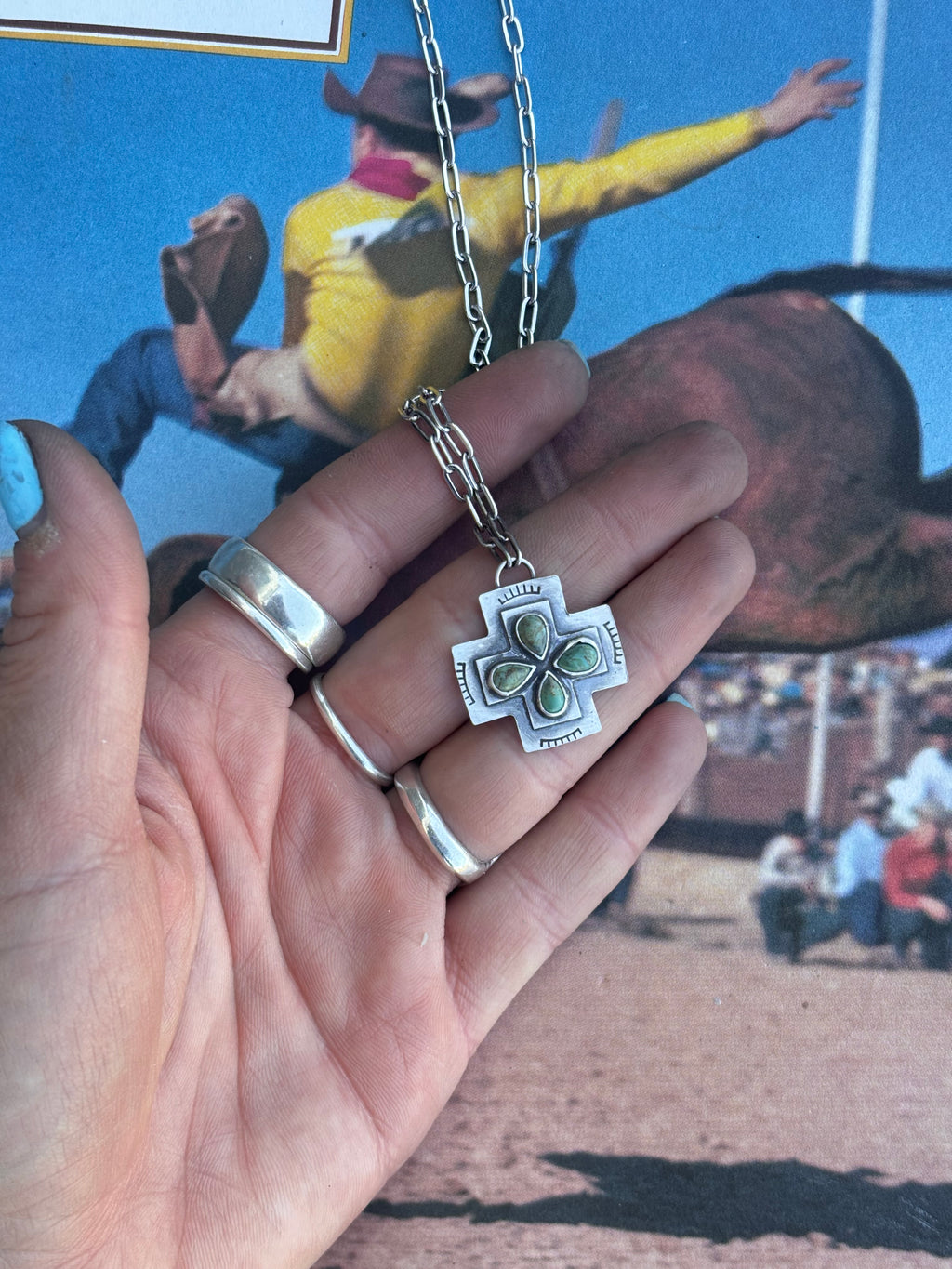 Sterling Southwest Cross Necklace
