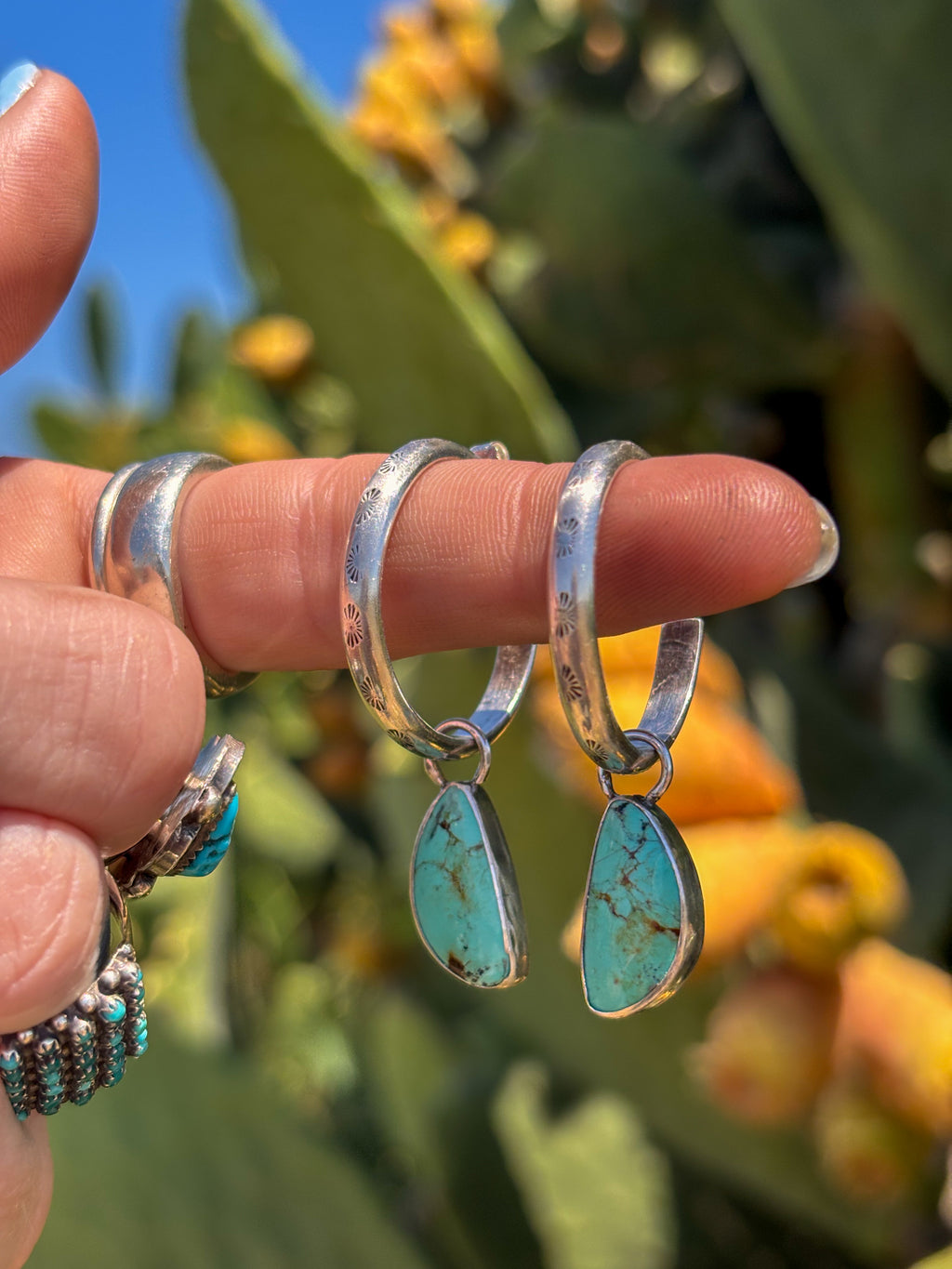 Desert Dreamin’ Turquoise Hoops