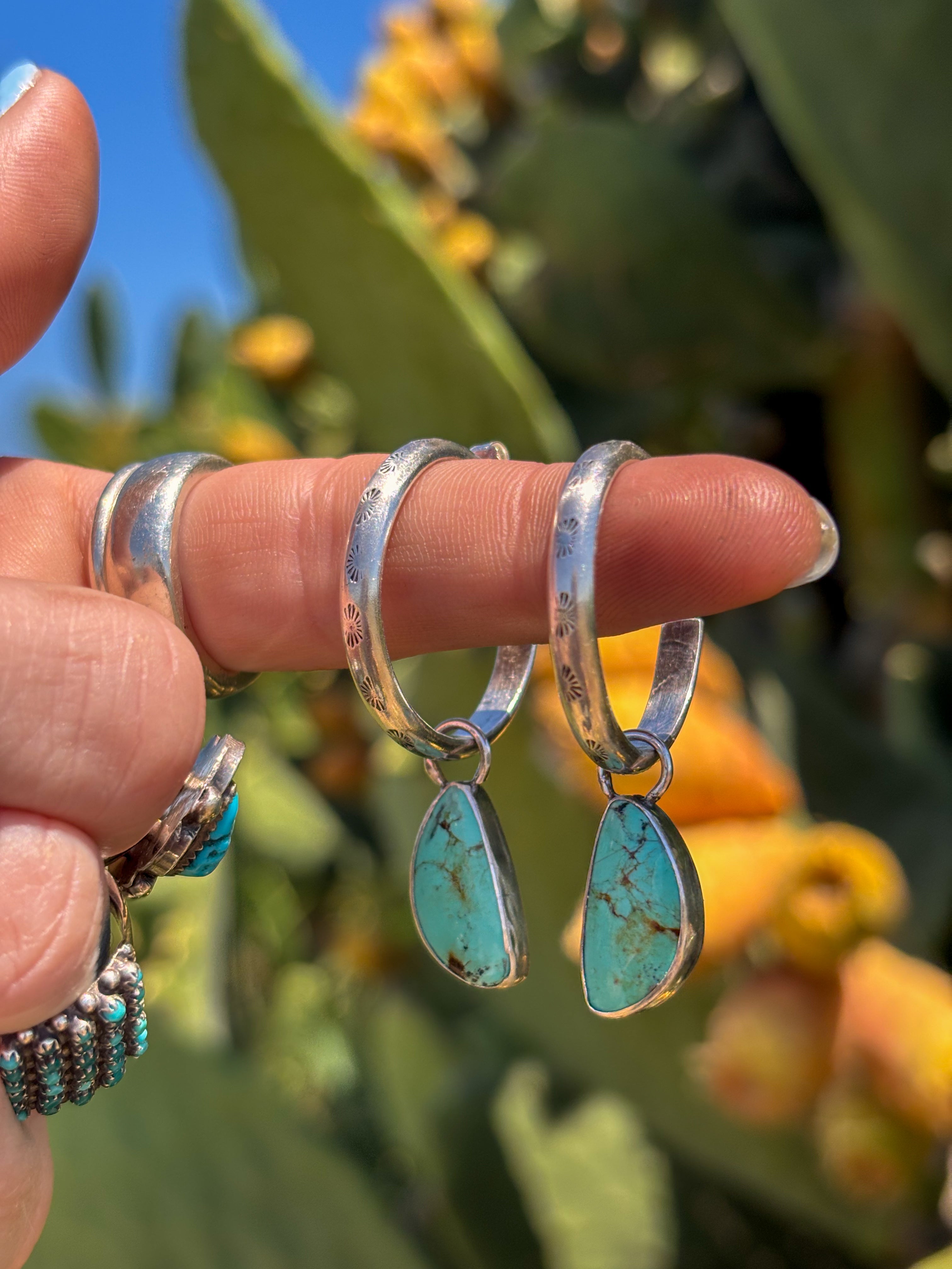 Desert Dreamin’ Turquoise Hoops