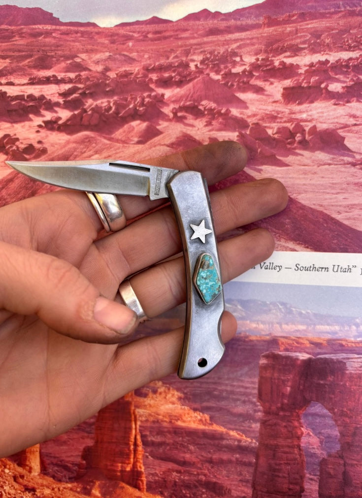Turquoise Star Pocket Knife