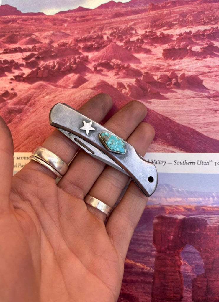 Turquoise Star Pocket Knife