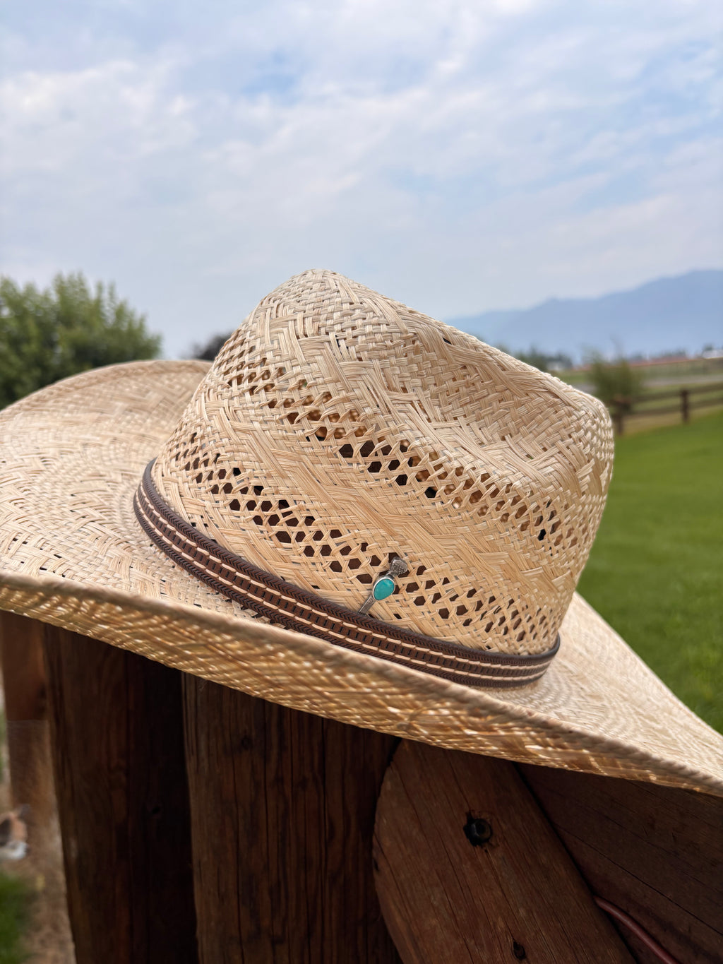 Turquoise Horseshoe Nail Hat Pin