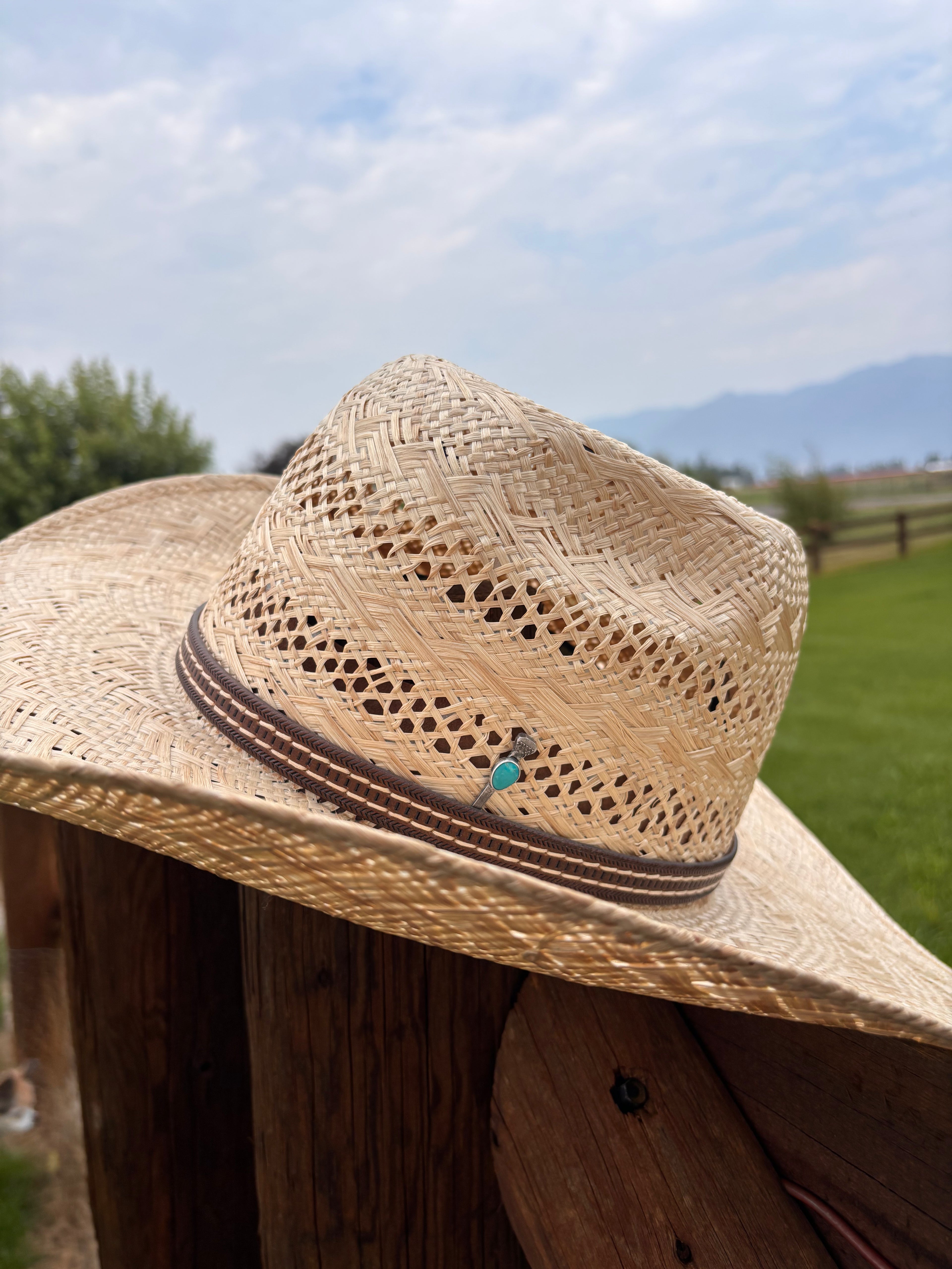 Turquoise Horseshoe Nail Hat Pin