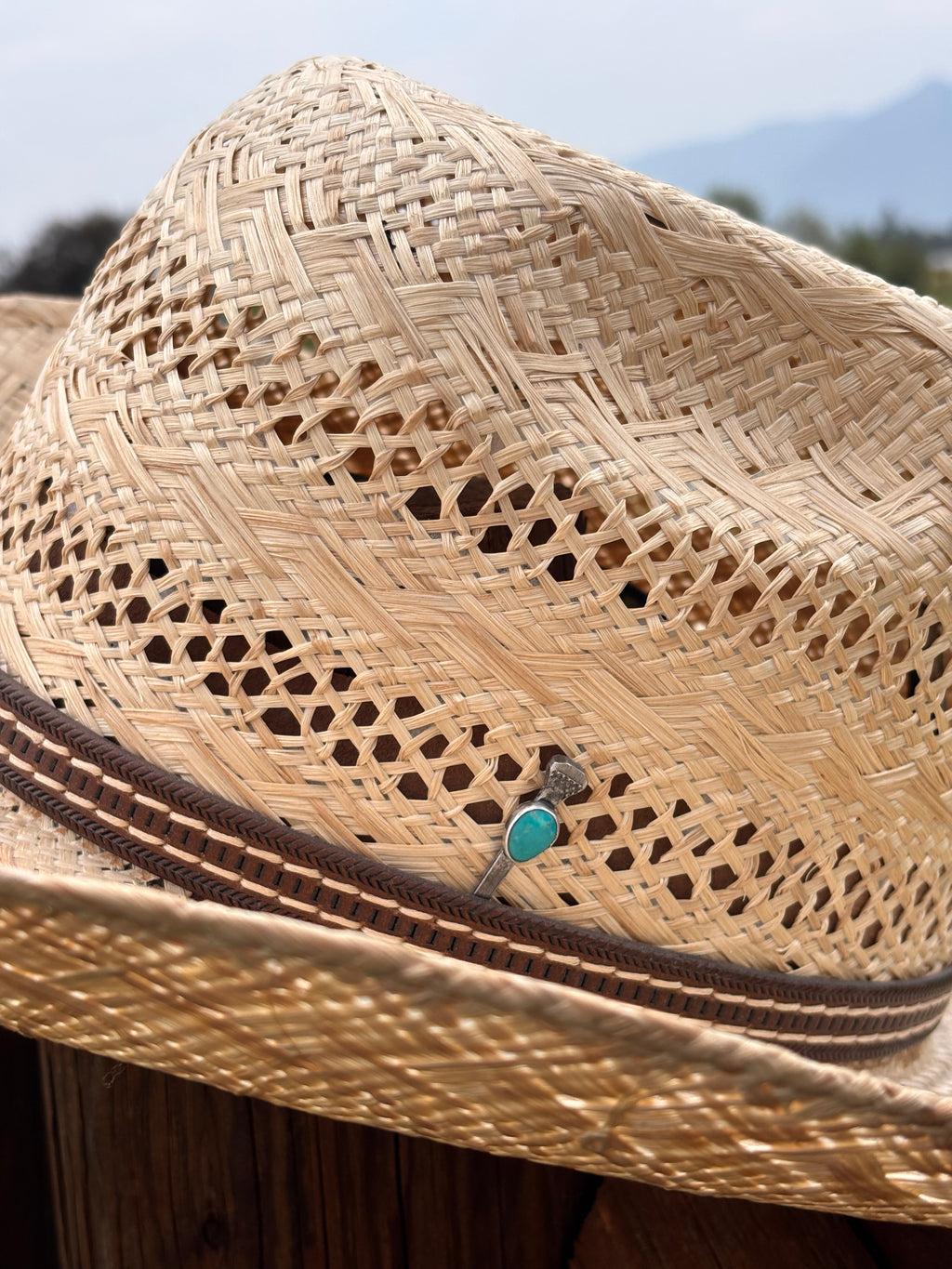 Turquoise Horseshoe Nail Hat Pin