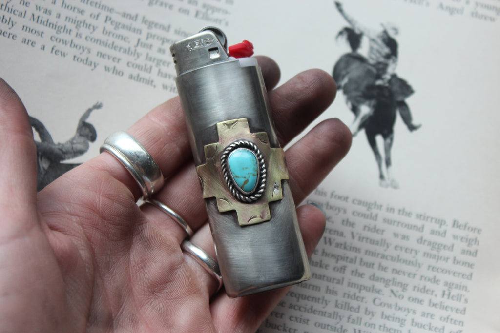 Western Turquoise Lighter Case