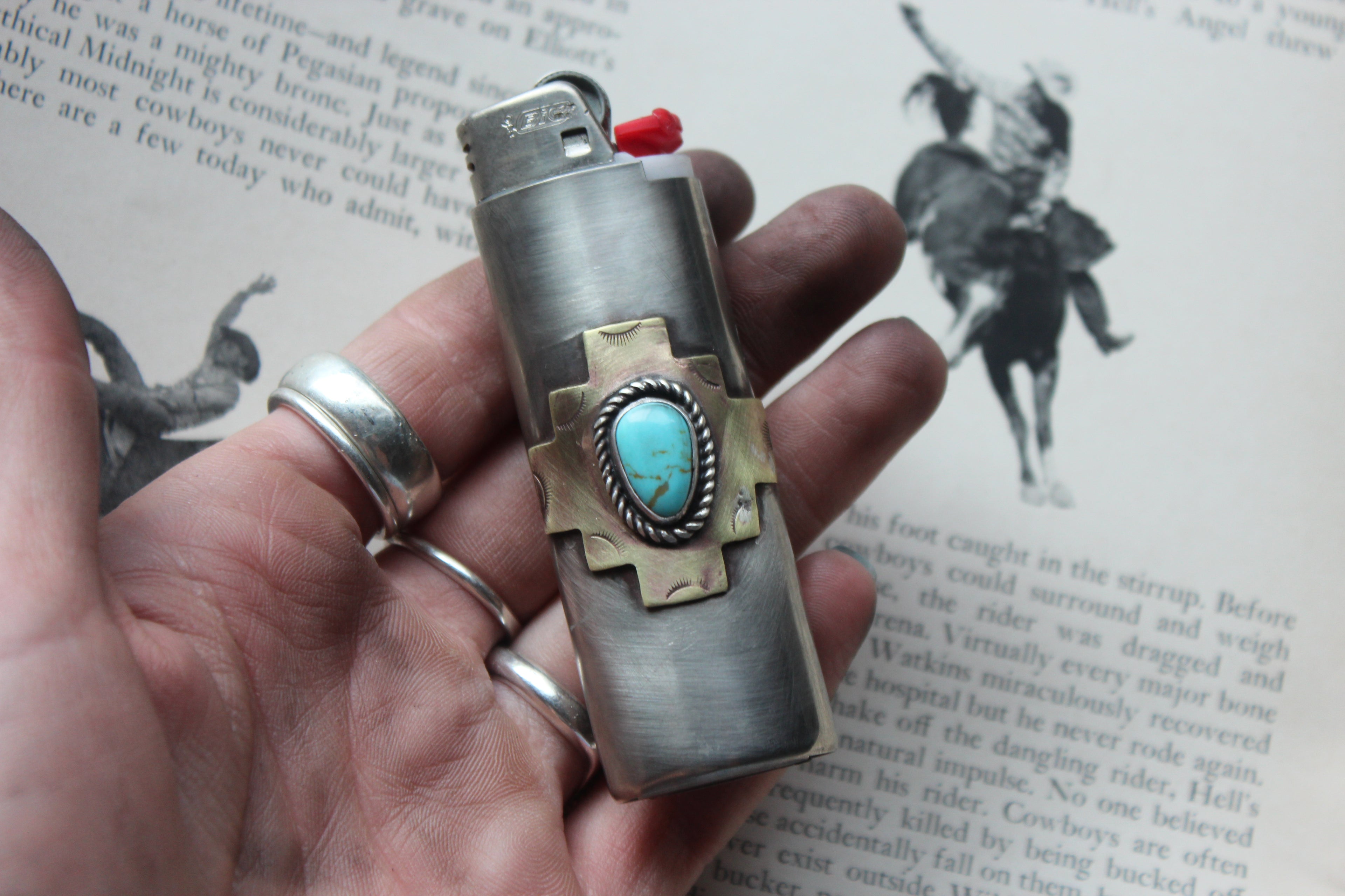 Western Turquoise Lighter Case
