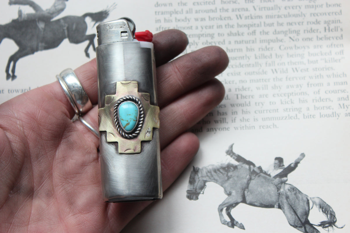Western Turquoise Lighter Case
