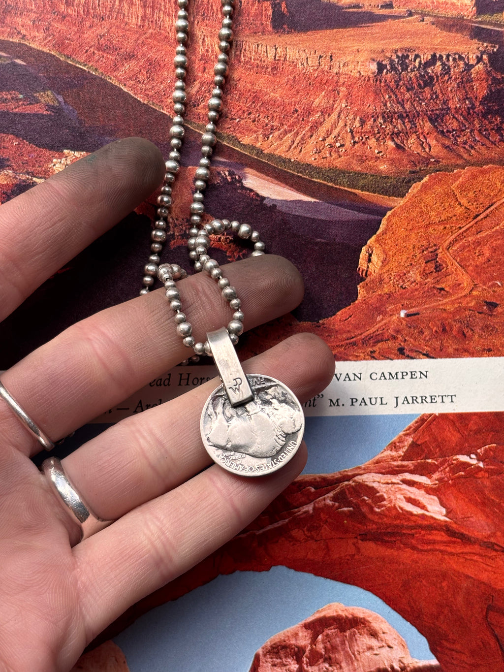 ✙ Sonoran Turquoise Buffalo Nickel Pendant