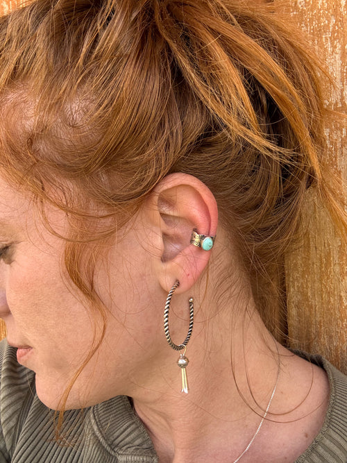 Sterling Ear Cuff with Turquoise