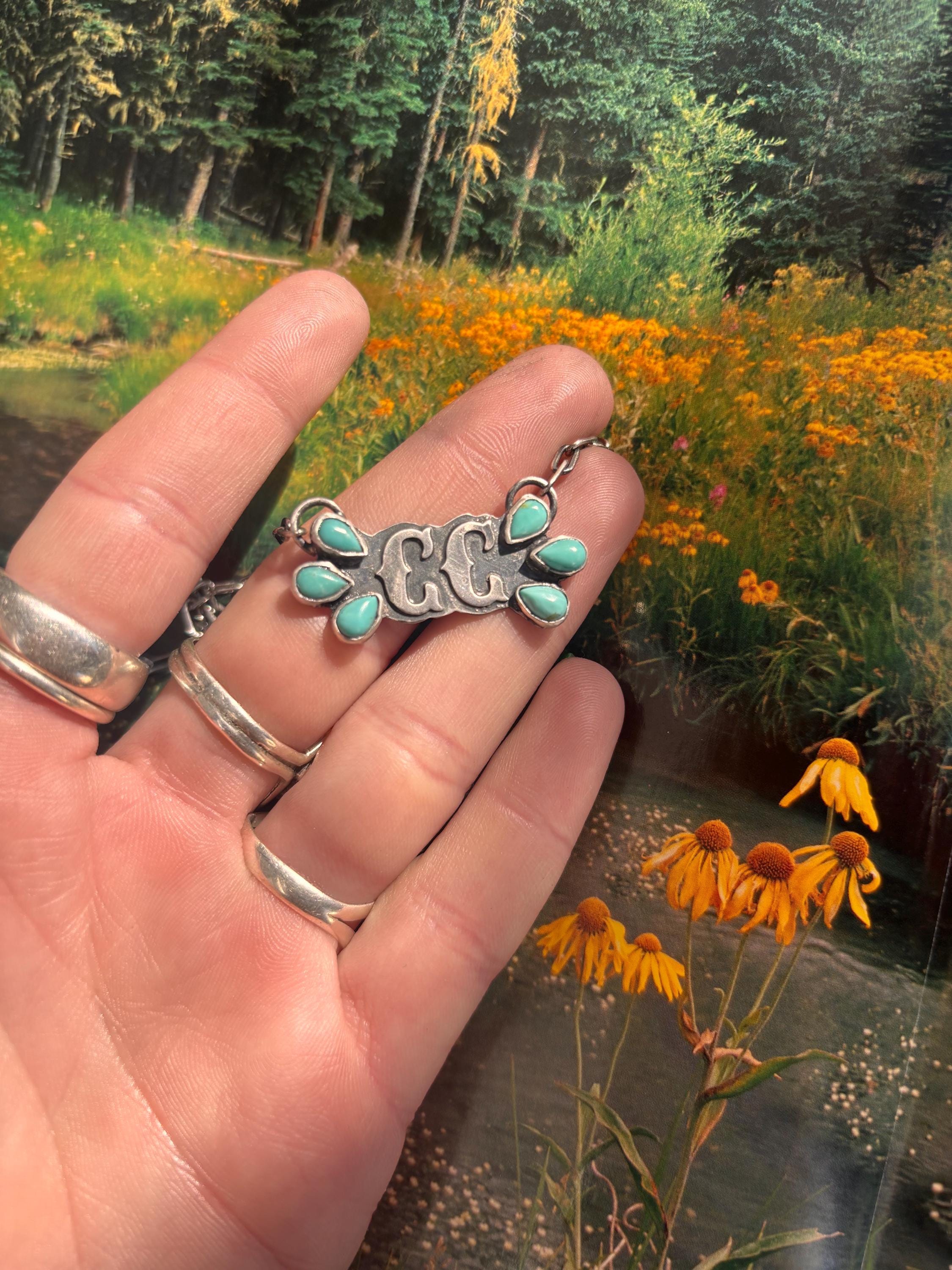 ✙ Custom Initial Turquoise Necklace