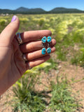 ✙ 2 Stone Turquoise Stud Earrings
