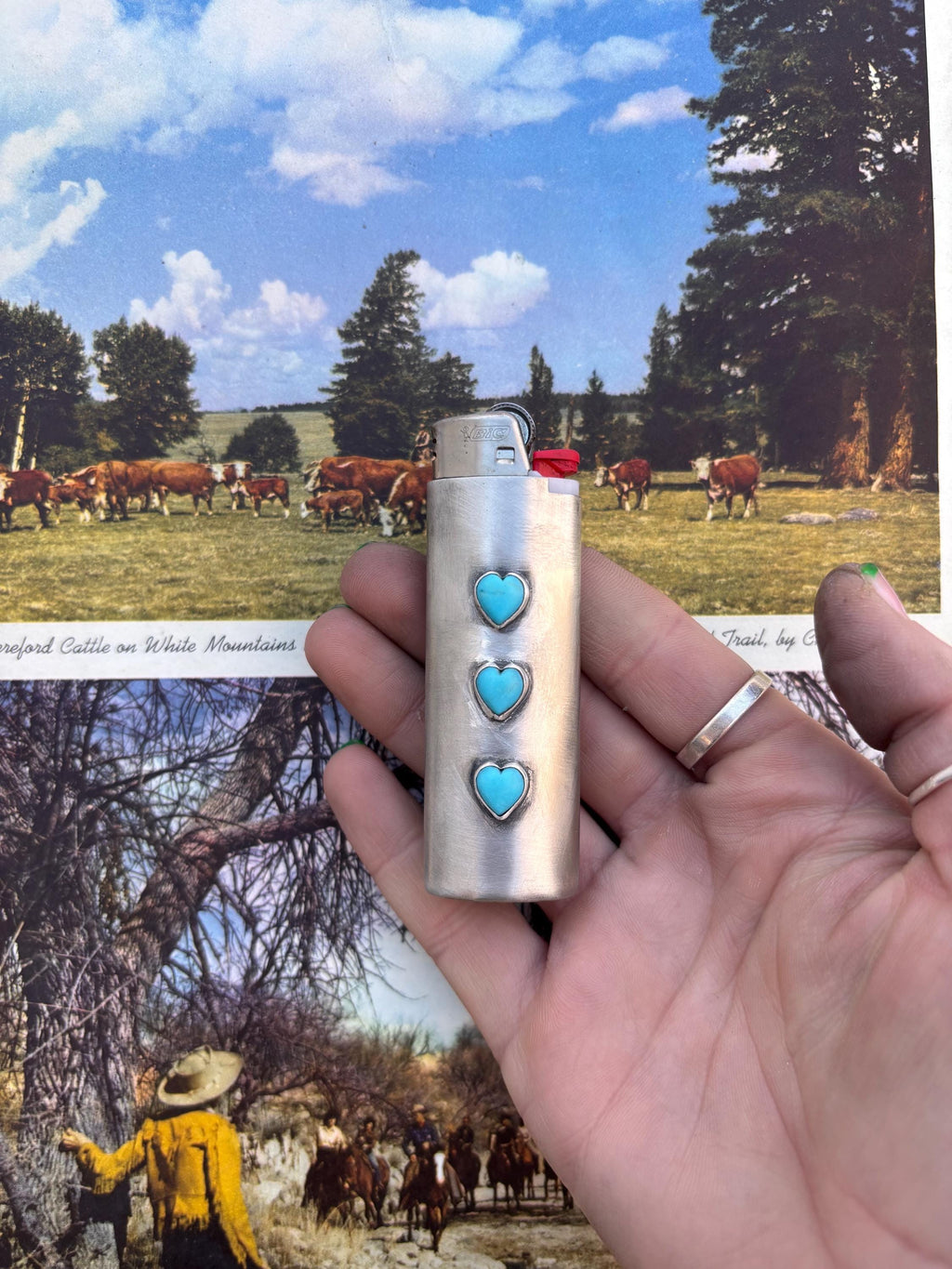 ✙ Turquoise Heart Lighter Case