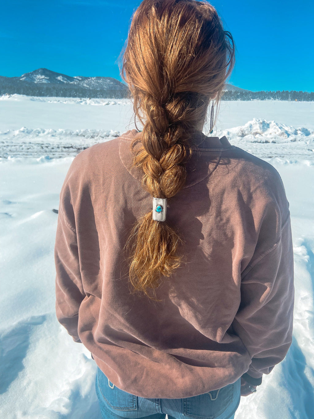 ✙ Sterling Silver Turquoise Western Hair Cuff