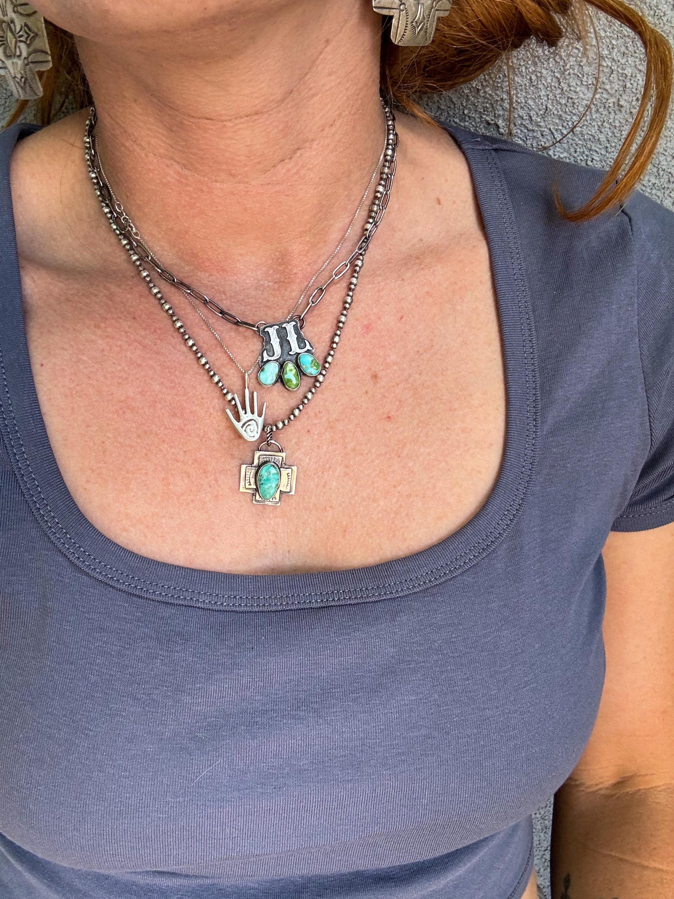 ✙ Custom Turquoise Initial Necklace