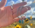 ✙ Natural Turquoise Twist Wire Hoops