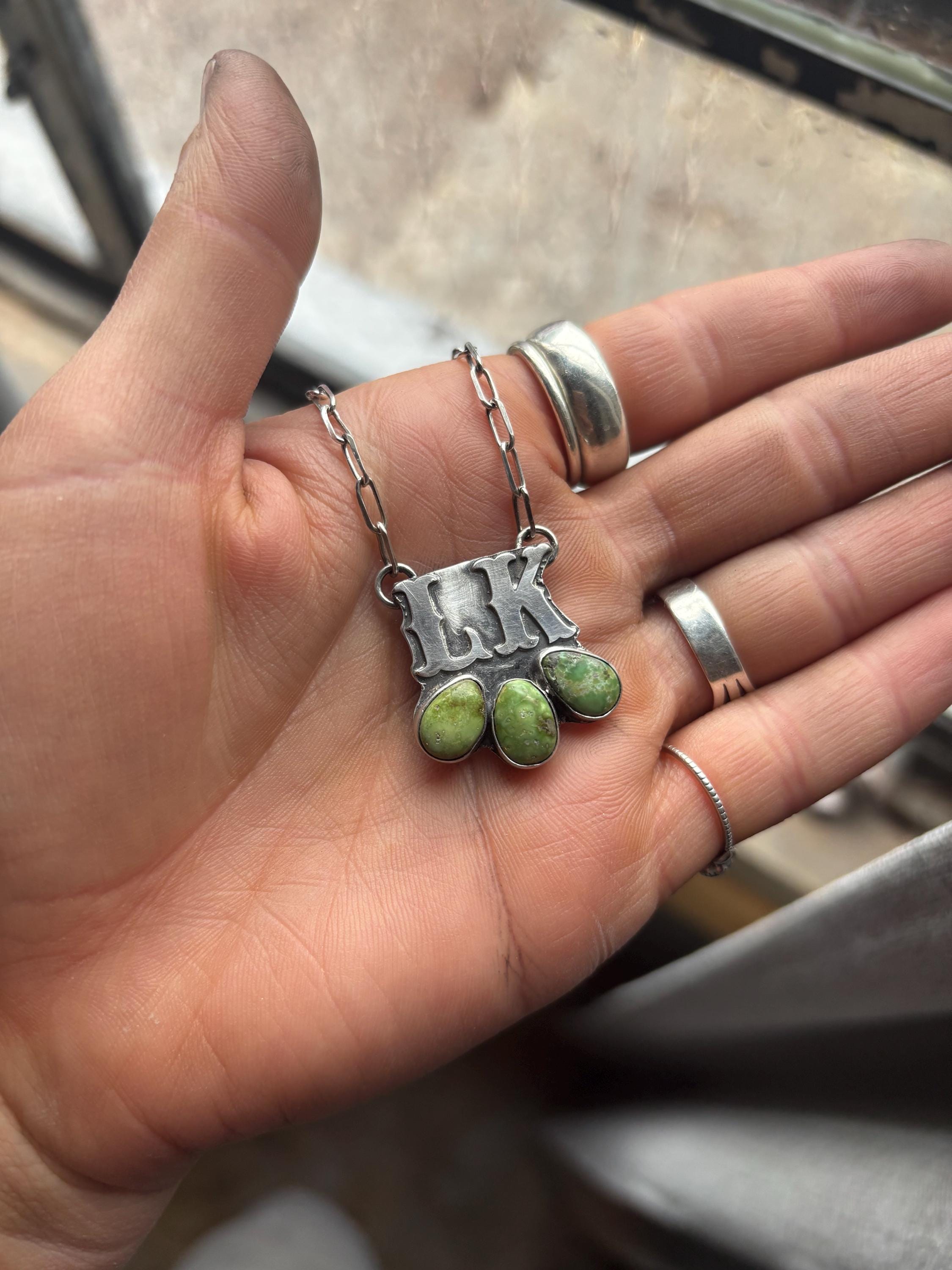 ✙ Custom Turquoise Initial Necklace