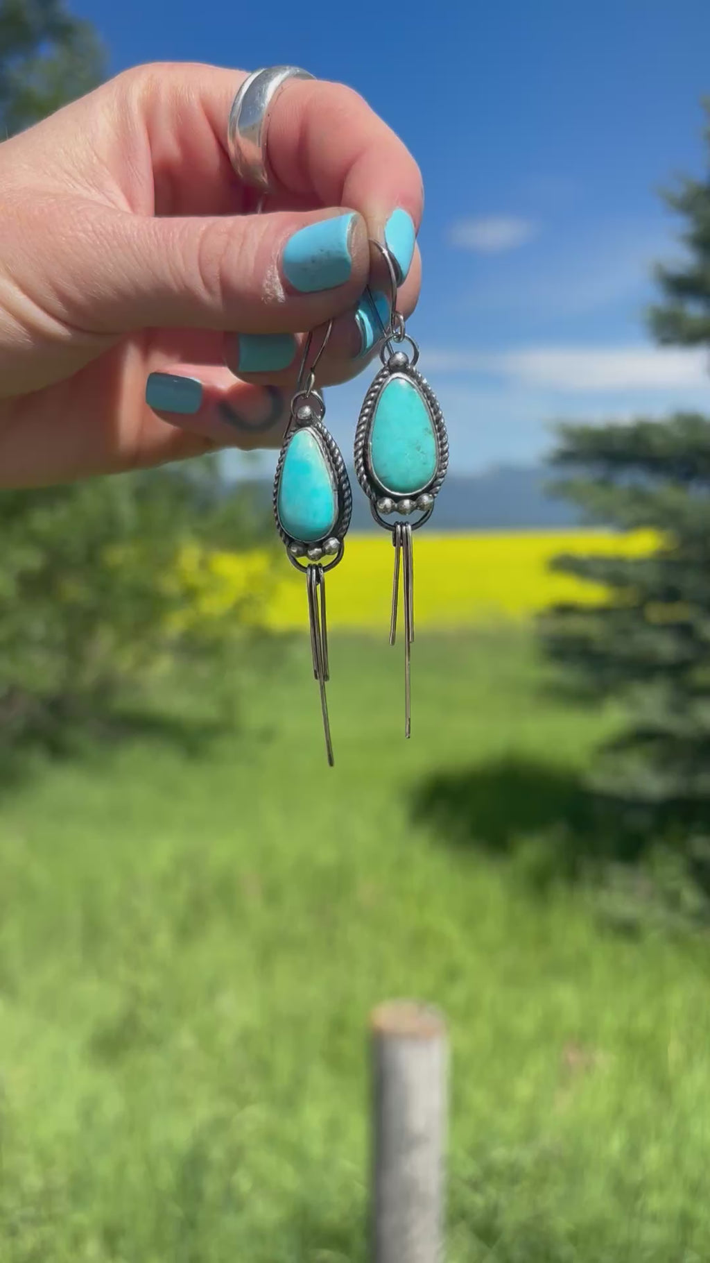 Sonoran Turquoise Fringe Earrings